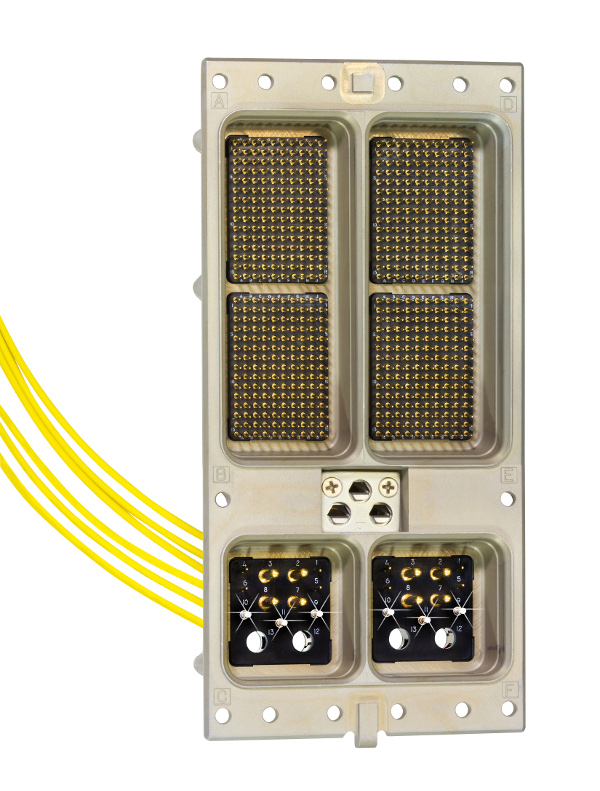 ARINC 600 connector assembly with electrical and optical sections